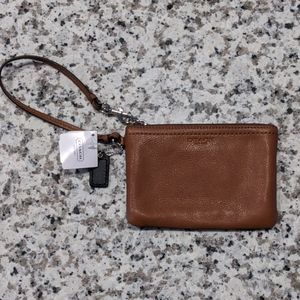 Coach Leather Light Brown Small Wristlet